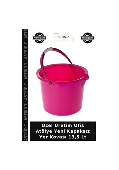 Özel Üretim Ofis Atölye Yeni Kapaksız Yer Kovası 13,5 Lt Çok Renkli