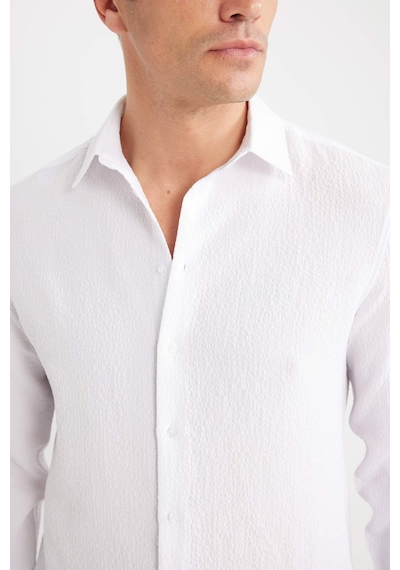 DeFacto Modern Fit Polo Yaka Dokulu Esnek Kumaş Uzun Kollu Gömlek D7246AX25SPWT34 DeFacto Modern Fit Polo Yaka Dokulu Esnek Kumaş Uzun Kollu Gömlek D7246AX25SPWT34