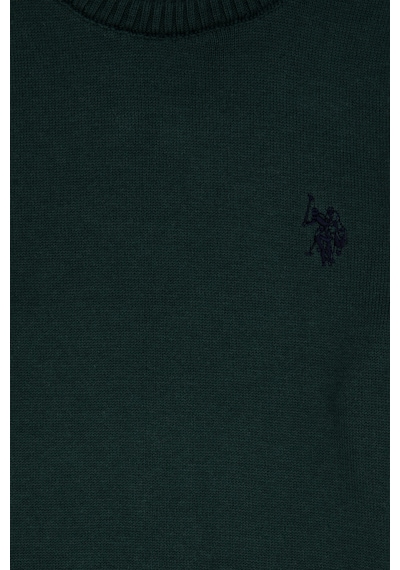 U.S. Polo Assn. Erkek Çocuk Yeşil Bisiklet Yaka Basic Kazak 50315586-VR054