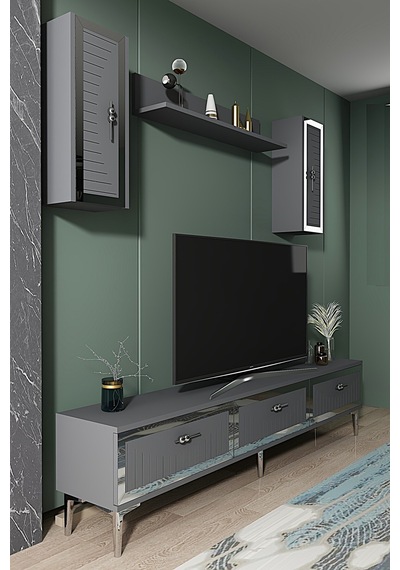 Tvr1801as - Tuna Tv Ünitesi Antrasit Sılver 180cm Antrasit / Koyu Gri - Sılver Tvr1801as - Tuna Tv Ünitesi Antrasit Sılver 180cm Antrasit / Koyu Gri - Sılver