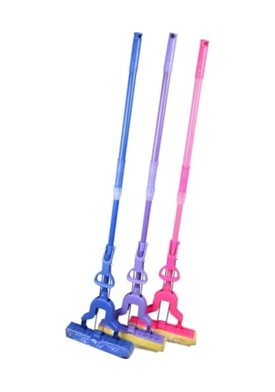 Royaleks Kendinden Sıkmalı Mikrofiber Mop Kovasız Sıkma Aparatlı Sünger Paspas Kelebek Yer Silme Aparatı