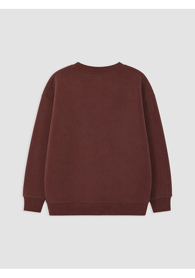 LC Waikiki Lcw Kids Bordo Baskılı Erkek Çocuk Kalın Sweatshirt