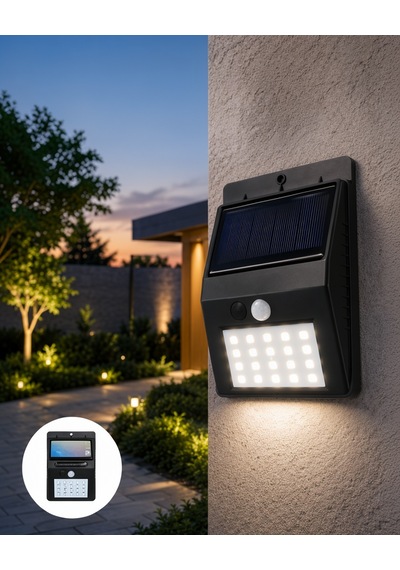 Güneş Enerjili 180 Led Hareket Sensörlü Bahçe Lambası