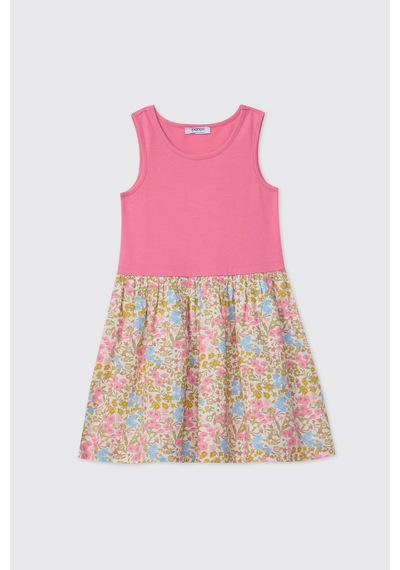 Panço Kız Bebek Bisiklet Yaka Fuşya Elbise 2621gb26010 Pembe