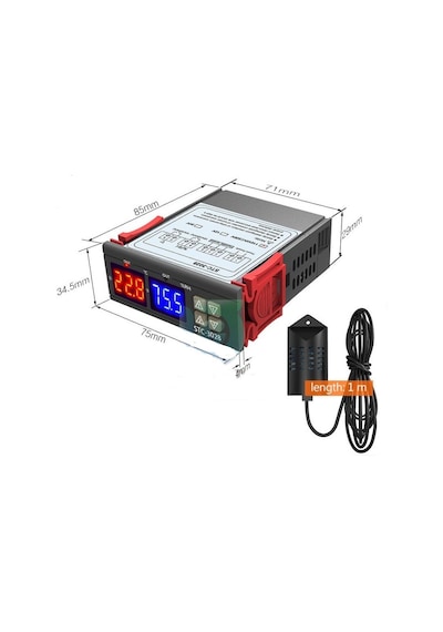 STC -3028 Isı Ve Nem Termostatı Çift Ekran 220v