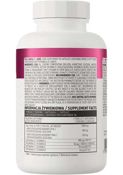 Ostrovit Omega 3 + Adek 90 Caps