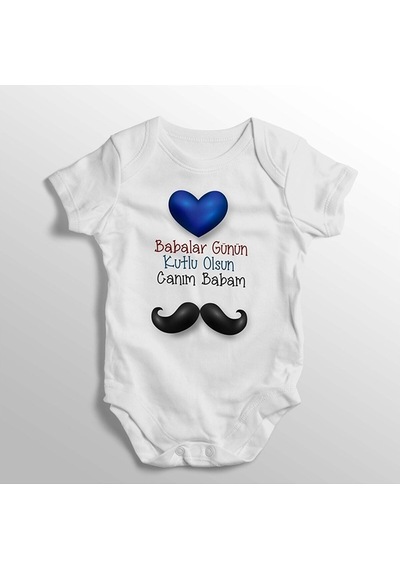 İmaj Tuğbababy Babalar Günün Kutlu Olsun Canım Babam Yazılı Baskılı Bebek Zıbını (520689200) Beyaz