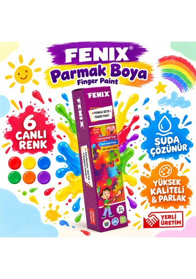 Fenix Parmak Boyası 6 Renk 35 Gr 3+ Yaş Çok Renkli
