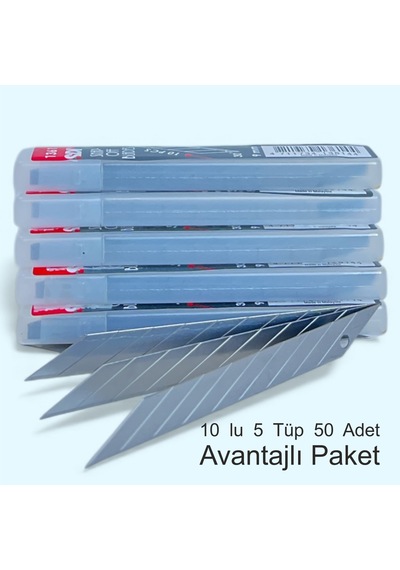 Sdı 1361 Maket Bıçağı Yedeği Dar 30 Derece Eğimli 10'lu 5 Tüp