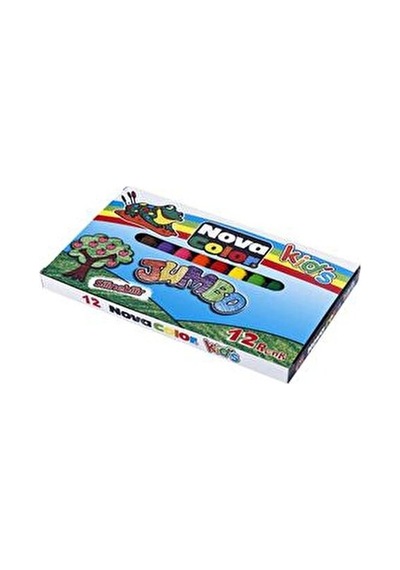 Nova Color Jumbo Mum Boya Seti 12 Renkli Silinebilir Çocuk Kırtasiye Malzemesi Çok Renkli