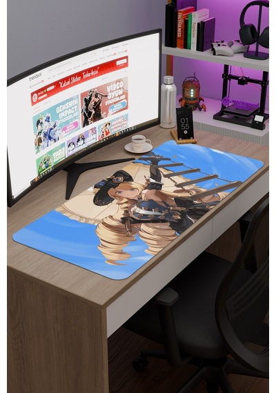 Navia Genshin Impact Anime Gacha V3 - 90x40 Xxl Gaming Mouse Pad Fare Altlığı