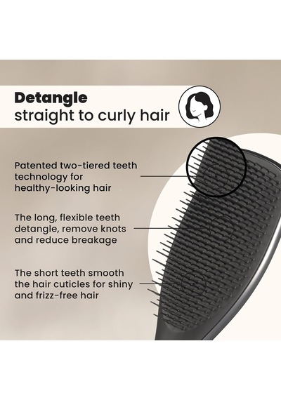 Ultimate Detangler Chrome Midnight Silver Gümüş Düz Ve Kıvırcık Saçlar İçin Saç Fırçası Tarak