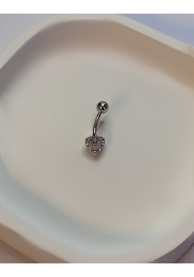 Kadın Çelik Kalp Model Piercing Gümüş