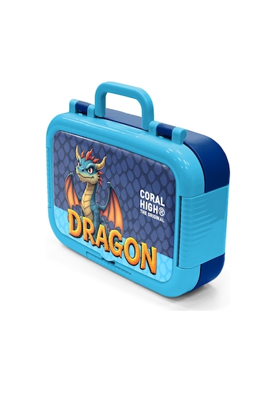 Coral High Kids Dragon Desenli Paslanmaz Çelik Beslenme Kabı 39113 Mavi