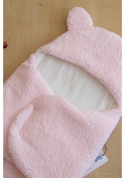 Kız Bebek Pembe Peluş Lüks Anakucağı Kundak Stl6400 Pembe