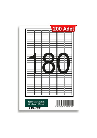 Herboy Hb-1060 30 X 9 Mm A4 Laser Etiket 200 Adet