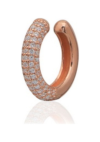 Emılıano Jewellery Silver 925 Ayar Zirkon Taşlı Kıkırdak Küpe Gold - Gümüş
