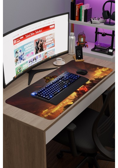 Doom Kaymaz Dikişli Kauçuk Oyuncu Mousepad V1 - 90x40 Xxl Gaming Mouse Pad Fare Altlığı