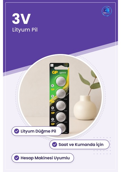 Cr2032 3v Lityum Düğme Pil Saat Kumanda Hesap Makinesi Anakart Yu