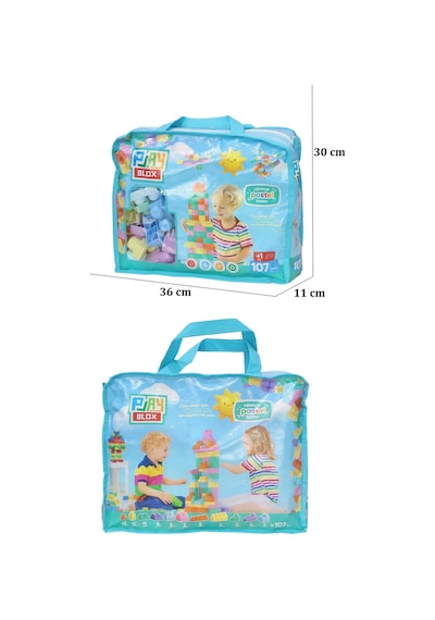 Play Blox 2977 Pastel Renkler Mega Blok Seti 107 Parça Mavi Çantalı