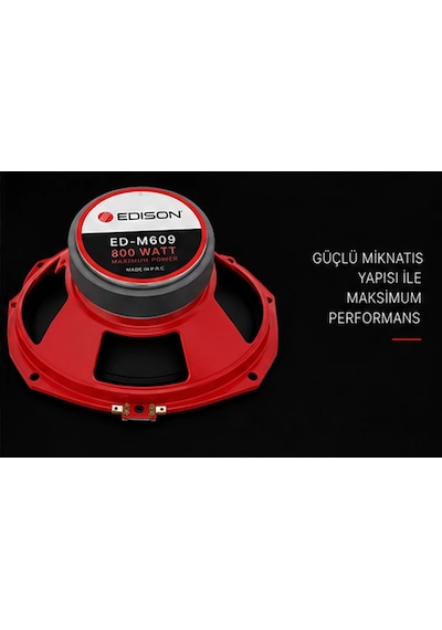 Edison Ed-m609 6x9 Oval Midrange Hoparlör 800w Max 120 Rms 1.3" Ses Bobini Oto Ses Sistemi
