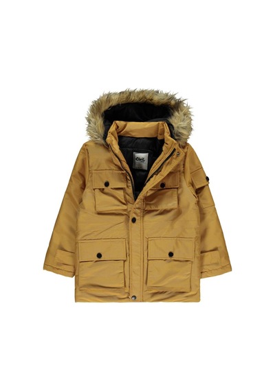 Civil Boys Kapak Cepli Kürklü 10-13 Yaş Mont Hardal