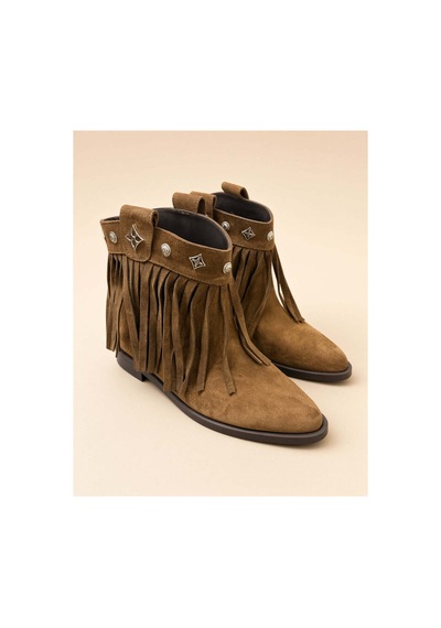 37brandshoes Süet Püsküllü Western Bot Kahverengi Kahverengi