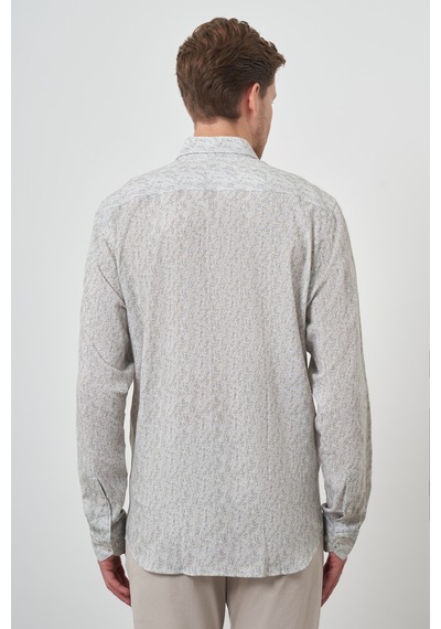 Morven Erkek Yeşil Keten Trend Dynamic Fit Düğmeli Yaka Gömlek 25ys004019700 Yeşil Yeşil