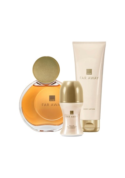 Avon Far Away Kadın Parfüm Rollon Ve Vücut Losyonu Paketi Ada Esintisi