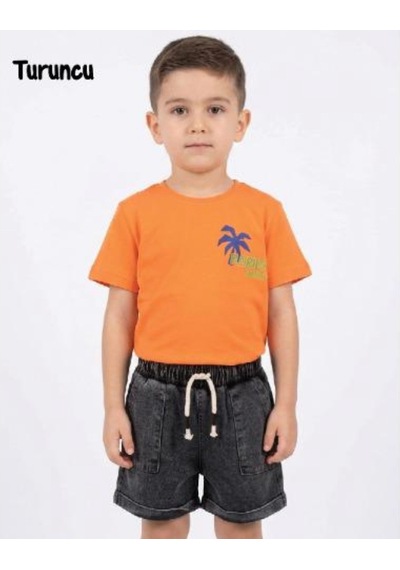 Trend Kids Trendebee Kids 2li Takım Penye Kotlu Palm Surf Baskılı Turuncu Açık Turuncu Trend Kids Trendebee Kids 2li Takım Penye Kotlu Palm Surf Baskılı Turuncu Açık Turuncu