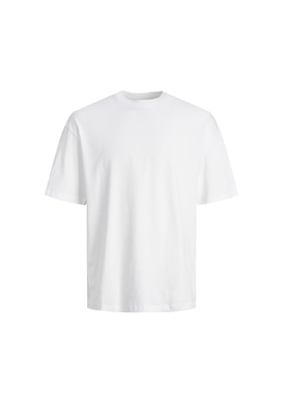 Jack & Jones Büyük Beden Düz Bisiklet Yaka Tisört - Bradley 12250623 White Beyaz