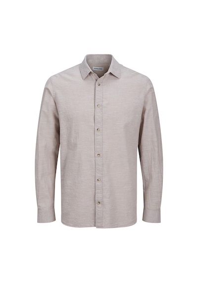 Jack & Jones Erkek Keten Karışımlı Gömlek - Summer - 12269315 Crockery Çok Renkli