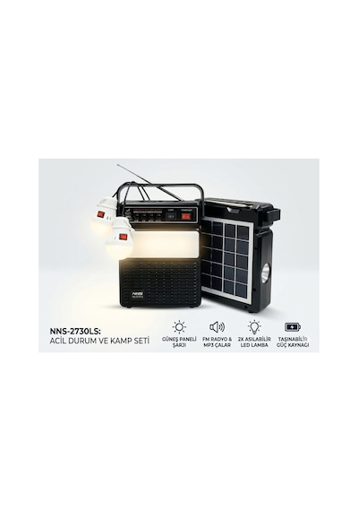 Doğa Güneş Enerjili Radyolu Fonksiyonel Işıklar Fm Bluetooth Sd Kart Usb Solar Lamba