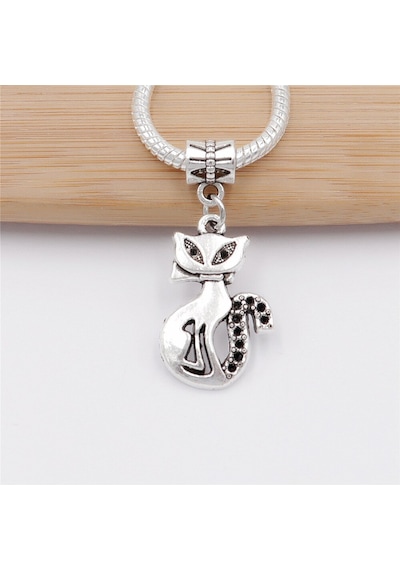 Gümüş Kedi Uyumlu Charm