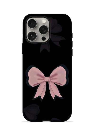 Velvoria Valestra Midnight Pink Bow Apple iPhone Uyumlu 15 Pro Darbe Korumalı Kılıf Valestra Select - Midnight Pink Bow