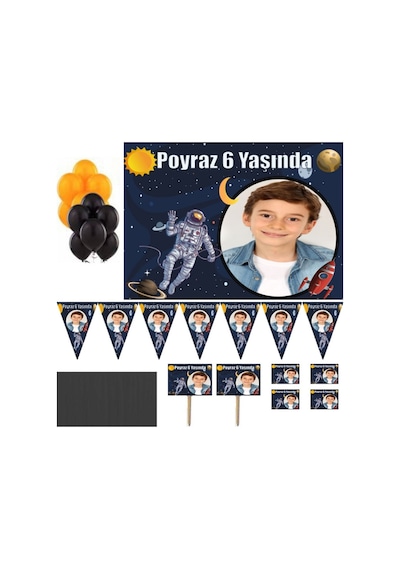Uzay Temalı Astronot Doğum Günü Süsleri Kişiye Özel Parti Ve Magn