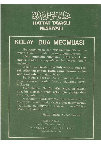 Kolay Dua Mecmuası Dua Müminin Silahıdır. - Yusuf Tavaslı