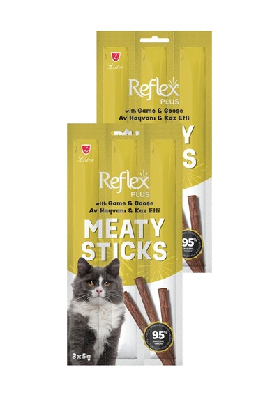 Meaty Sticks Av Hayvanı Ve Kaz Etli Kedi Ödül Çubuğu 3x5gr İkili Paket