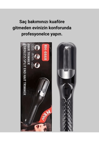Rh-6668 Taşınabilir Şarjlı Saç Kesme Makinesi Elektrikli Kişisel Bakım Aleti Yeni Nesil Siyah