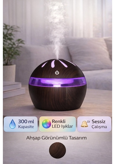 Exenar - Koyu Kahverengi - Ahşap Tasarımlı Aroma Koku Difüzörü Mini Hava Nemlendirici Buhar Makinesi 300ml Led Işık Buhurdanlık Dekoratif k Koyu Kahverengi Exenar - Koyu Kahverengi - Ahşap Tasarımlı Aroma Koku Difüzörü Mini Hava Nemlendirici Buhar Makinesi 300ml Led Işık Buhurdanlık Dekoratif k Koyu Kahverengi
