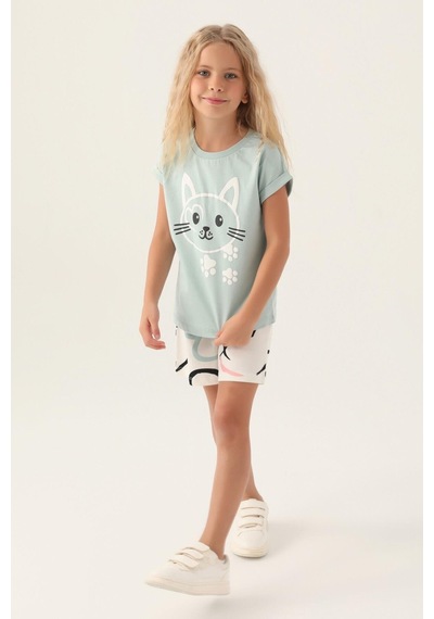 Roly Poly 3397 Cat Kız Çocuk Şort Takım 001