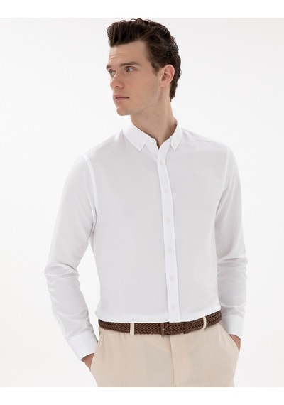 Pierre Cardin Erkek Beyaz Gömlek Desenli 50304764-vr013 Beyaz