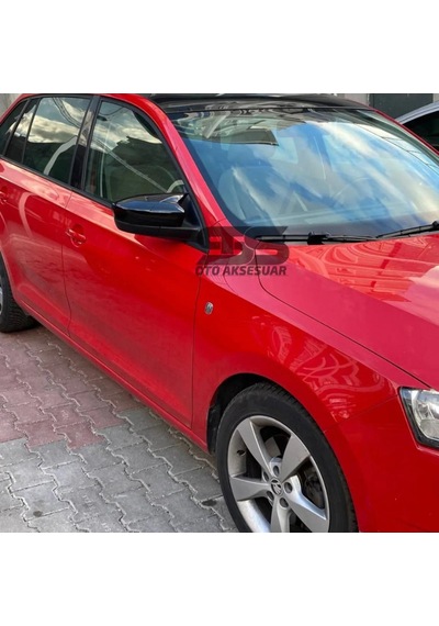 Skoda Rapid 2015-2017 Uyumlu Batman Yarasa Ayna Kapağı Piano Black Abs Plastikk