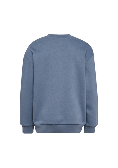 Hummel Pamuklu Logolu Loose Fit Bisiklet Yaka Sweat Unisex Çocuk Sweat 232950-2828 Mavi