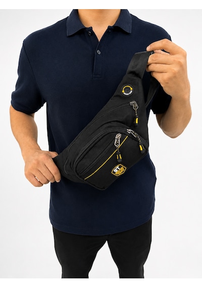 Seventeen Unisex Çok Bölmeli Ayarlanabilir Bel Ve Omuz Çantası Siyah-sarı