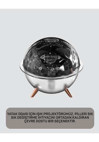 Kozmik Işık Efektli Projeksiyonlu Nemlendirici Gece Işığı