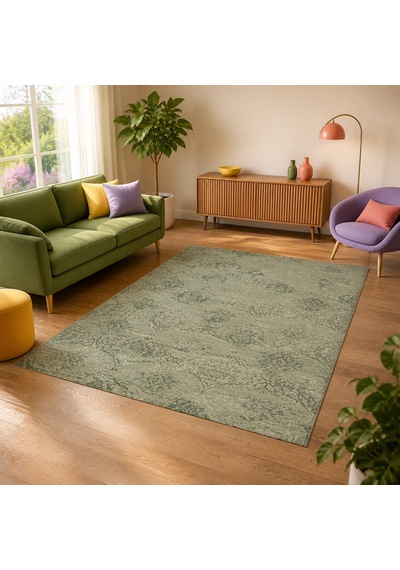 Kartela Halı Liva Halı Jüt Taban Dokuma Halı Adaçayı Yeşili - 100 X 150 Cm