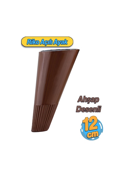 Badem10 Açılı Konik 12 Cm Ahşap Desenli Ayak Mobilya Yükseltici Baza Ayağı Koltuk Kanepe Altı Puf Ayakları 6395751