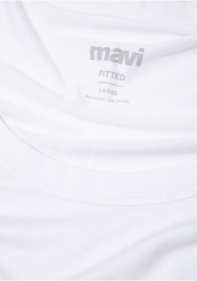 Mavi - Bambu Viskoz Karışımlı Beyaz Atlet 0912318-620 Beyaz
