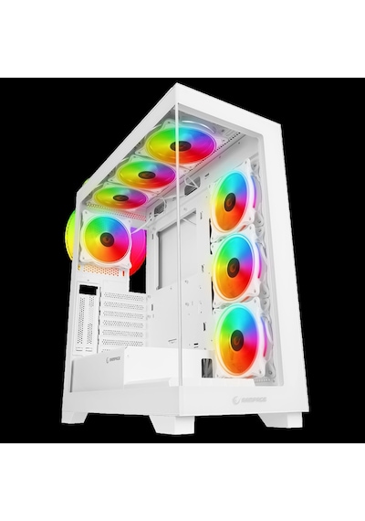 Rampage Hydra V3 Camlı 7 x 12 Cm Rgb Fan Atx Gaming Kasa Whıte